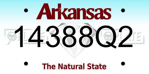 14388Q2 Arkansas License Plate