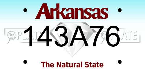 143A76 Arkansas License Plate