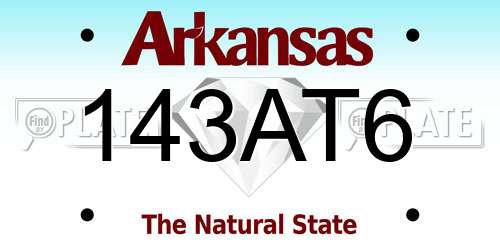 143AT6 Arkansas License Plate