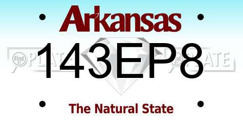 143EP8 Arkansas License Plate