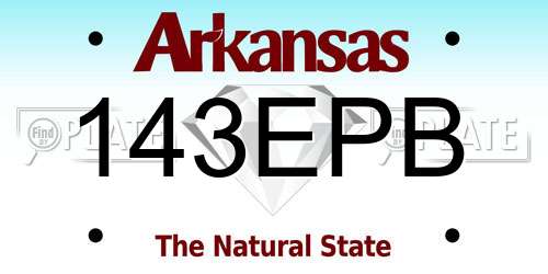 143EPB Arkansas License Plate