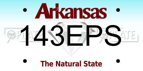 143EPS Arkansas License Plate