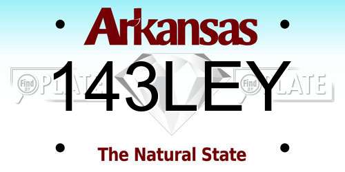 143LEY Arkansas License Plate