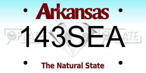 143SEA Arkansas License Plate