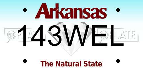 143WEL Arkansas License Plate