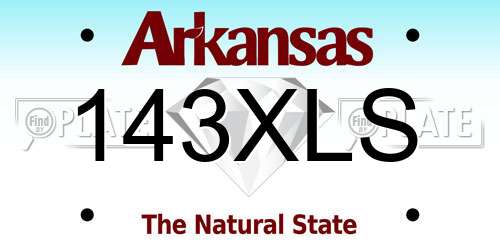143XLS Arkansas License Plate