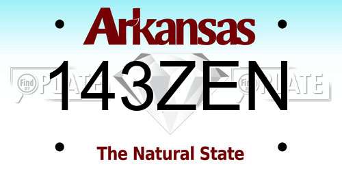 143ZEN Arkansas License Plate