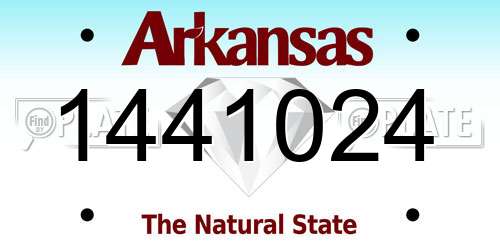 1441024 Arkansas License Plate