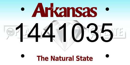 1441035 Arkansas License Plate