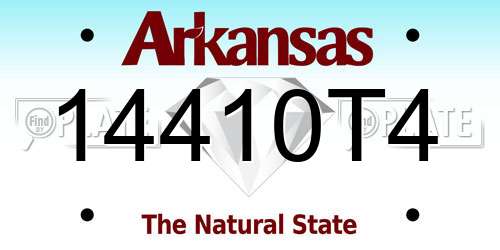 14410T4 Arkansas License Plate
