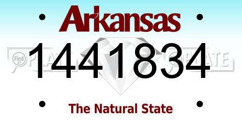 1441834 Arkansas License Plate