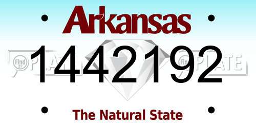 1442192 Arkansas License Plate