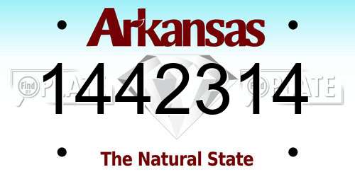 1442314 Arkansas License Plate