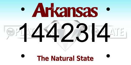 14423I4 Arkansas License Plate