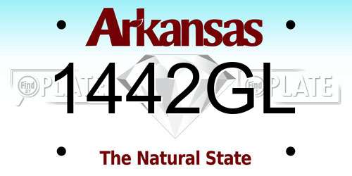 1442GL Arkansas License Plate