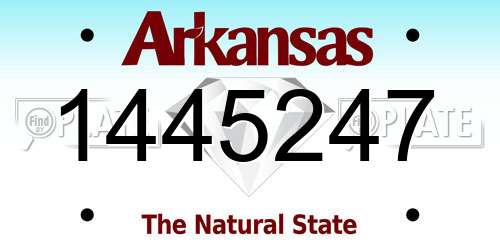 1445247 Arkansas License Plate