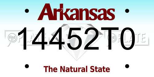 14452T0 Arkansas License Plate