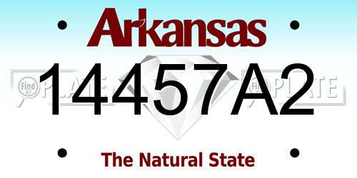 14457A2 Arkansas License Plate