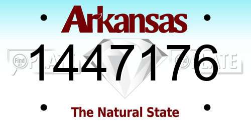 1447176 Arkansas License Plate