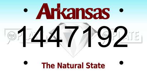 1447192 Arkansas License Plate