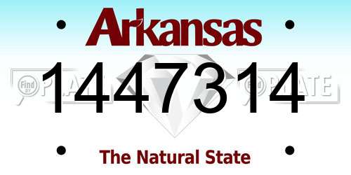 1447314 Arkansas License Plate
