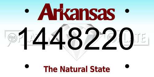 1448220 Arkansas License Plate