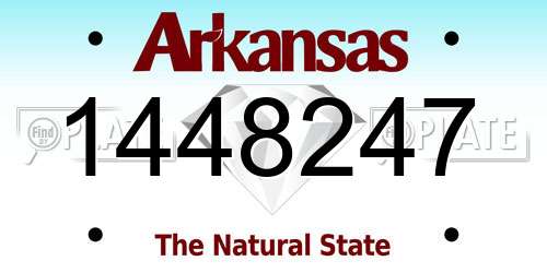 1448247 Arkansas License Plate