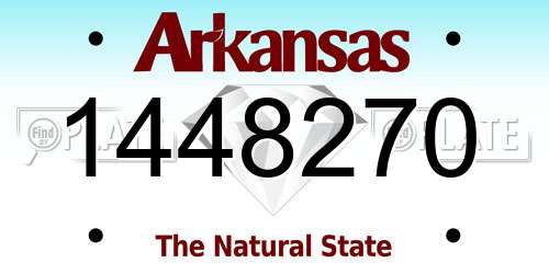1448270 Arkansas License Plate