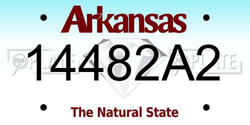 14482A2 Arkansas License Plate