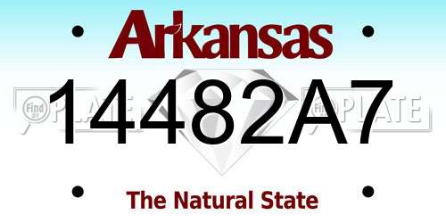 14482A7 Arkansas License Plate