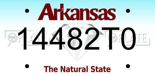 14482T0 Arkansas License Plate