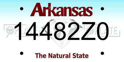14482Z0 Arkansas License Plate