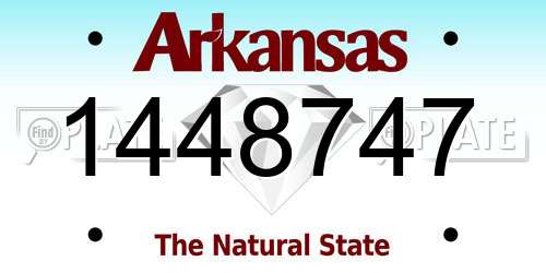 1448747 Arkansas License Plate