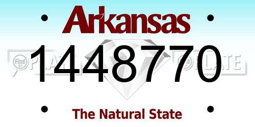 1448770 Arkansas License Plate