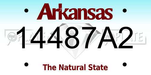 14487A2 Arkansas License Plate