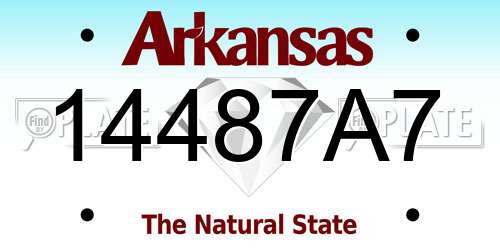 14487A7 Arkansas License Plate