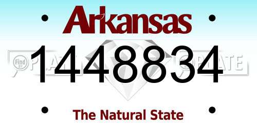 1448834 Arkansas License Plate