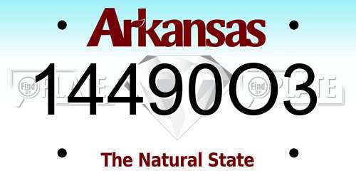 14490O3 Arkansas License Plate