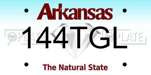 144TGL Arkansas License Plate