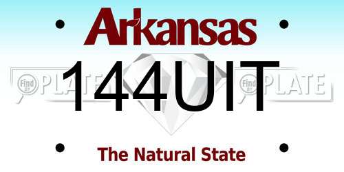 144UIT Arkansas License Plate