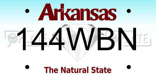 144WBN Arkansas License Plate