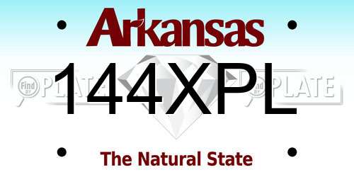 144XPL Arkansas License Plate
