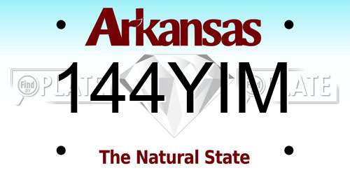 144YIM Arkansas License Plate