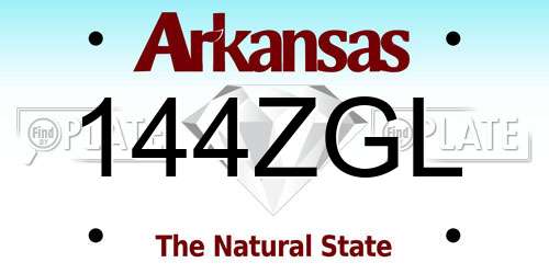 144ZGL Arkansas License Plate