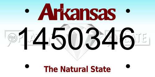1450346 Arkansas License Plate
