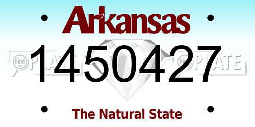 1450427 Arkansas License Plate