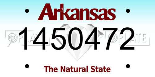 1450472 Arkansas License Plate