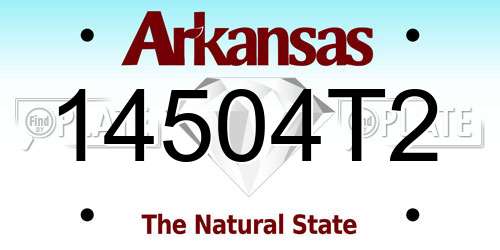 14504T2 Arkansas License Plate