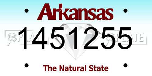 1451255 Arkansas License Plate
