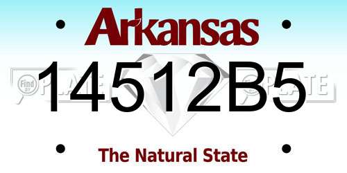 14512B5 Arkansas License Plate